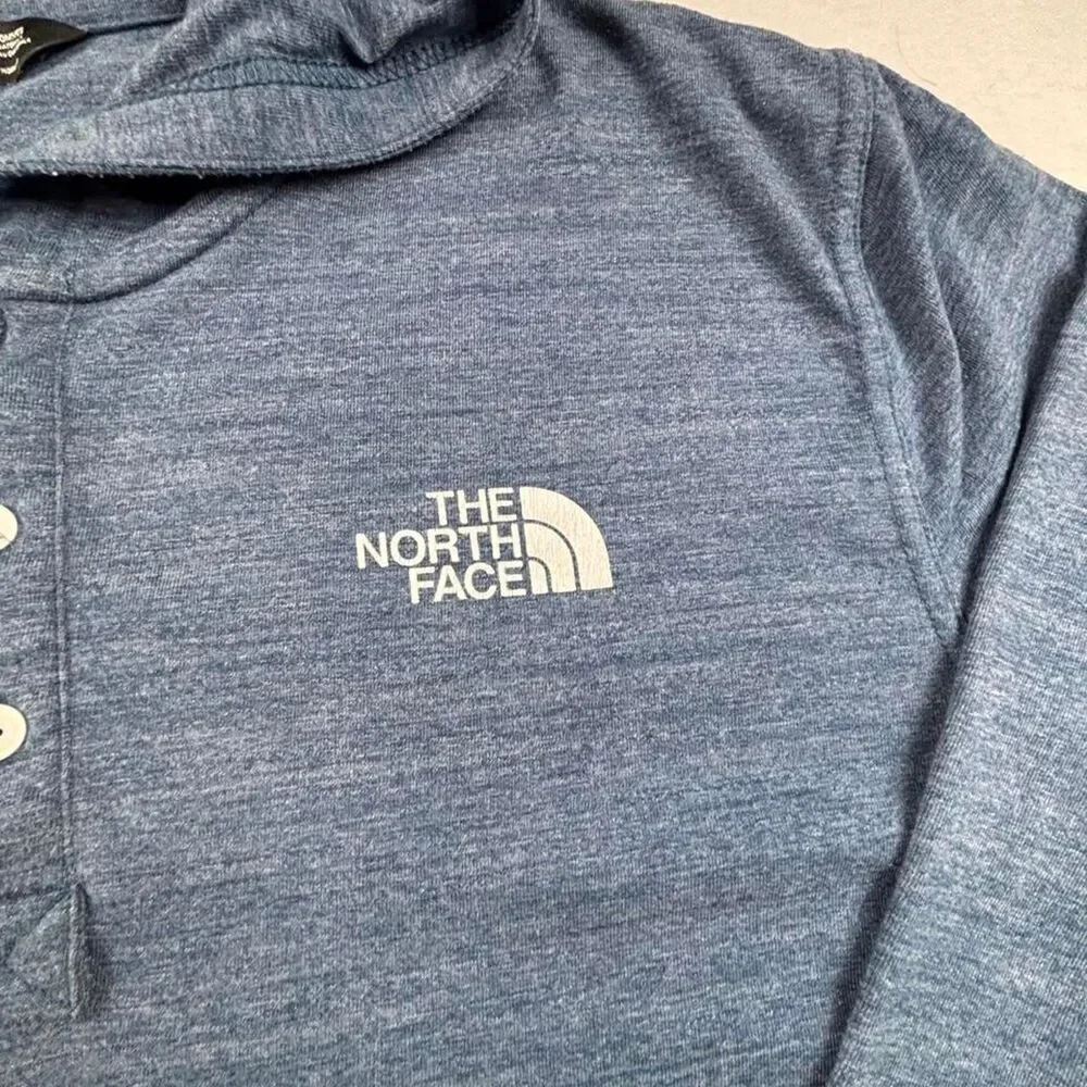 The North Face Heather Blue Hoodie Men's Large Lightweight Outdoor Pullover - Picture 3 of 6